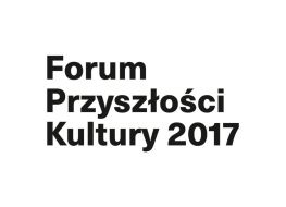 Na białym tle napis Forum Przyszłości Kultury 2017. Czcionka czarna.