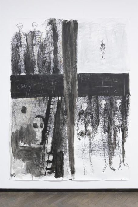 Zbliżenie na fragment monochromatycznej pracy.