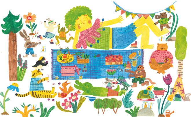 Rodzinne warsztaty ilustratorskie LATO, CHODŹ TUTAJ dookoła książki „Przywitanie lata” Marii Dek